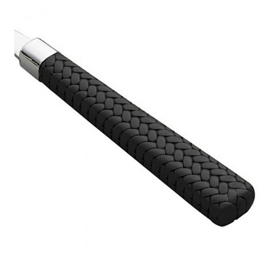 Jogo 6 Colheres 15cm Para Chá De Aço Inox Com Cabo De Plástico Rattan Preto